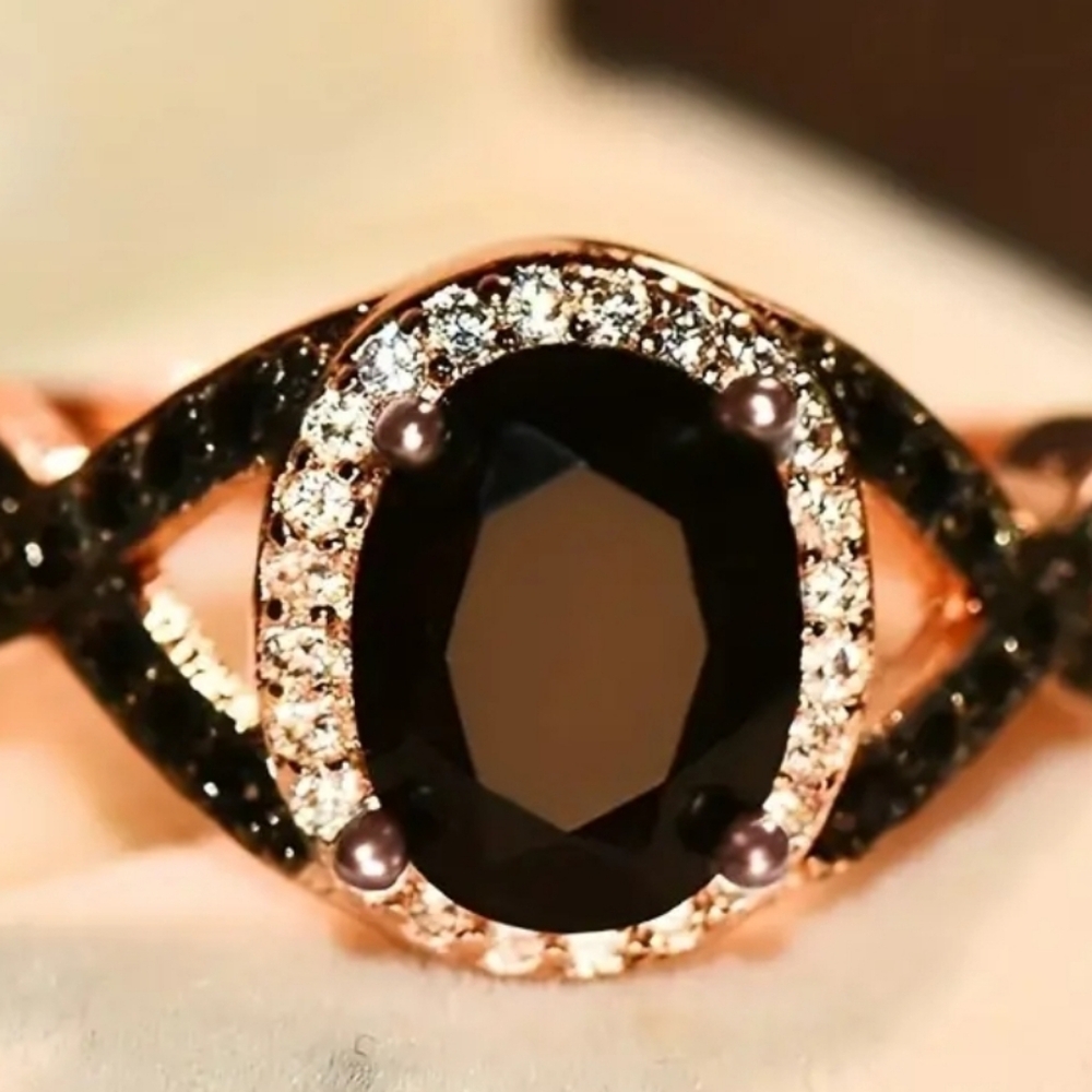 Exquisite Large Oval Stone X Ring Women's Wedding Band Bridal Engagement Weddin